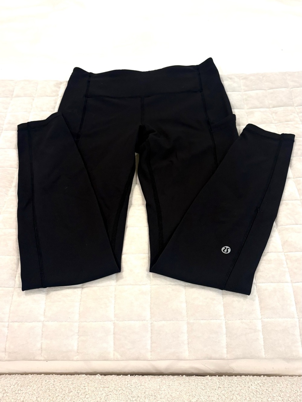 Lululemon Tight Stuff Tight II 7/8 Running Leggings Black Compression Size 4